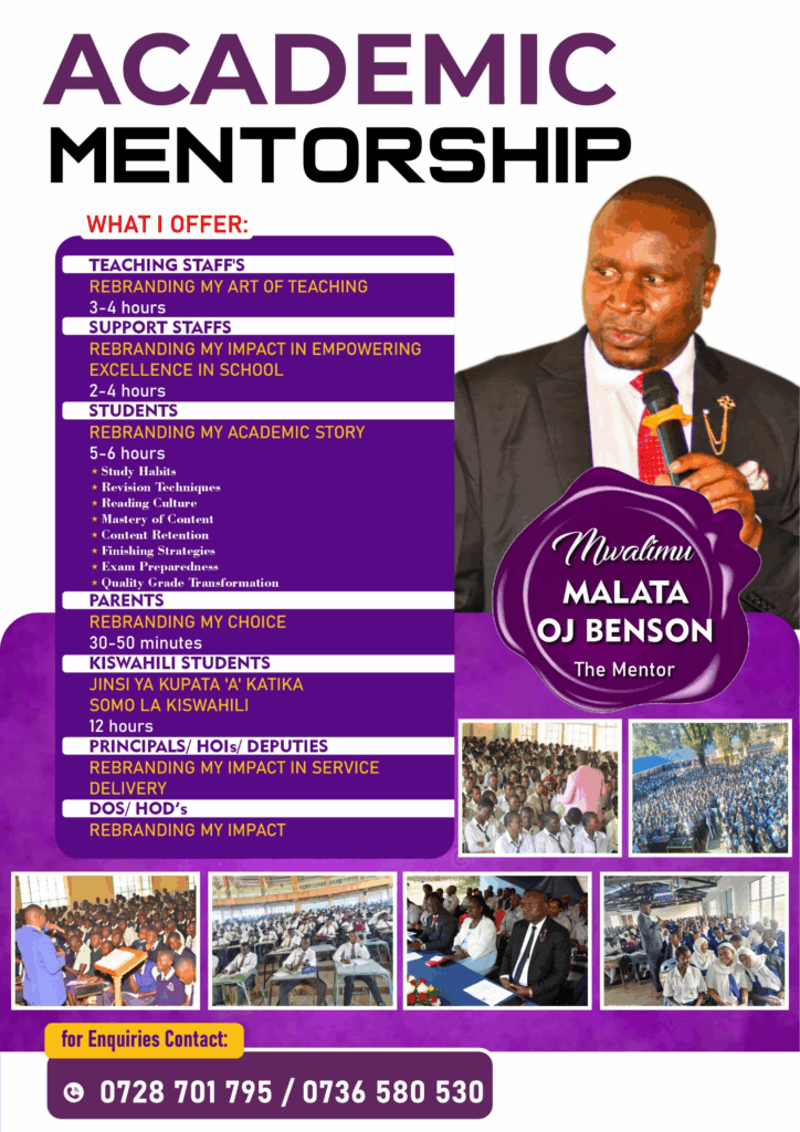 EDUCATIONISTS ARE BEST PLACED TO MENTOR EDUCATION STAKEHOLDERS- MWALIMU MALATA OJ BENSON